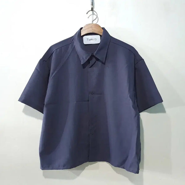 [BUNJANG] Linen Plain Cropped Short Sleeve Shirt 5 Colors / SS신상) 린넨 무지 크롭 반팔셔츠 5color
