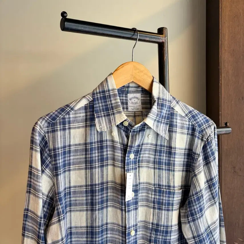 [BUNJANG] Brooks Brothers Check Linen Shirt / 17569 - 브룩스 브라더스 체크 린넨 셔츠