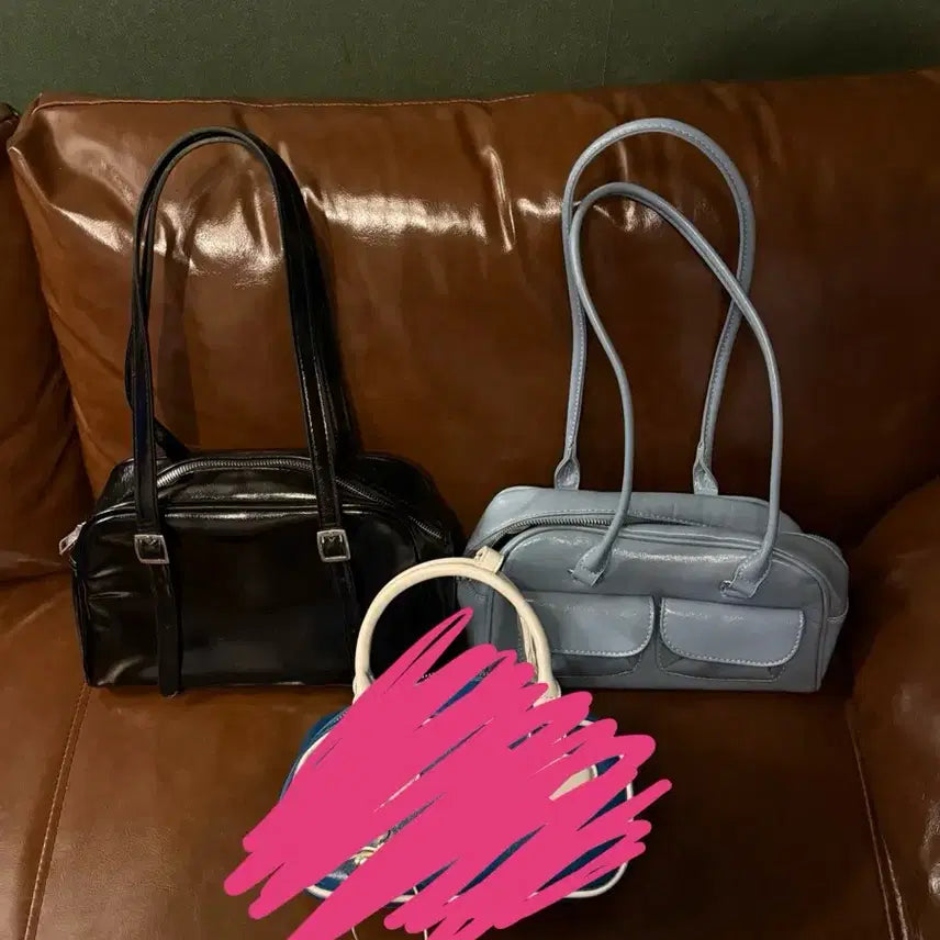 [BUNJANG] Women's Leather Shoulder Tote Bag / 여성 보세 가죽 숄더백 토트백