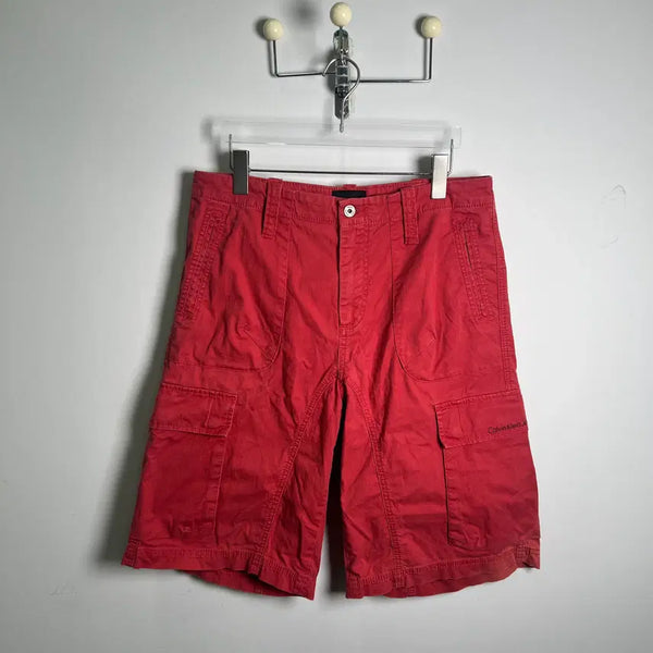 [BUNJANG] Calvin Klein Jeans Red Cargo Shorts (Size 30) / CK 캘빈클라인 진 레드 카고 반바지 30