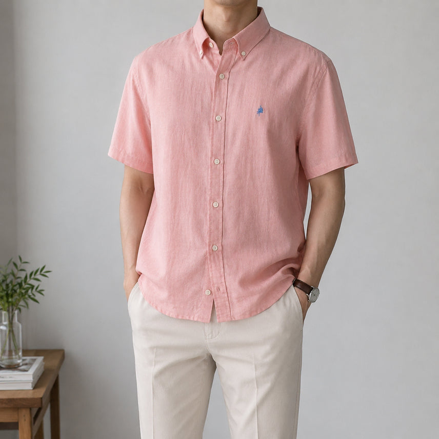 [BUNJANG] Olsen Linen Short-Sleeve Shirt (Size 105) / [105]올젠 린넨 반팔 셔츠
