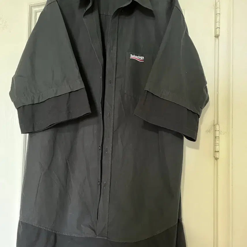 [BUNJANG] Balenciaga Trompe-l'oeil Black Shirt / 발렌시아가 트롱프뢰유 블랙 셔츠