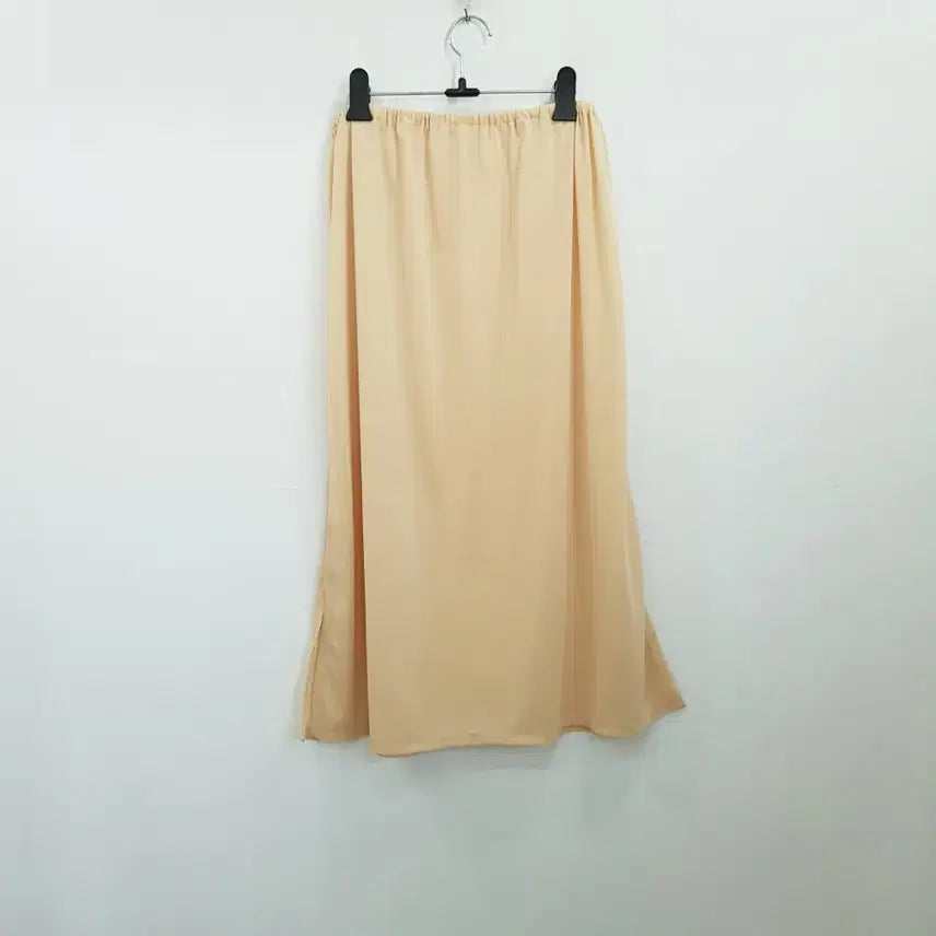 [BUNJANG] Vintage Japan Elastic Waist Side Slit Layered Long Skirt / JPN 빈티지 밴딩 옆트임 속치마 레이어드 롱 스커트 여F R592