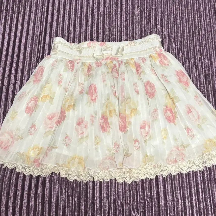 [BUNJANG] Liz Lisa Romantic Flower Pleated Skirt / 리즈리사 Liz Lisa 로맨틱 플라워 플리츠 스커트 레이스 로걀 히메갸루