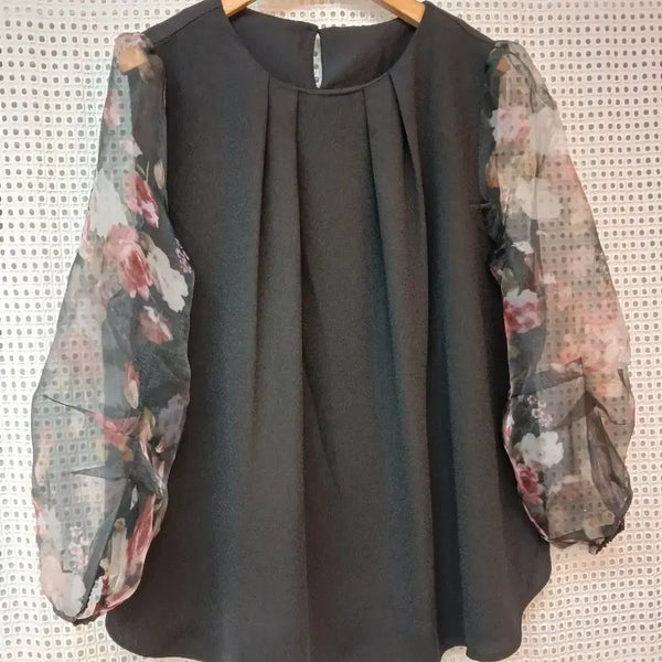 [BUNJANG] Ellenou Sheer Sleeve Blouse / 엘렌느 시스루 소매 블라우스 66
