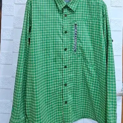 [BUNJANG] Salomon Plaid Summer Shirt Green L / 살로몬 체크 여름 셔츠 그린 L