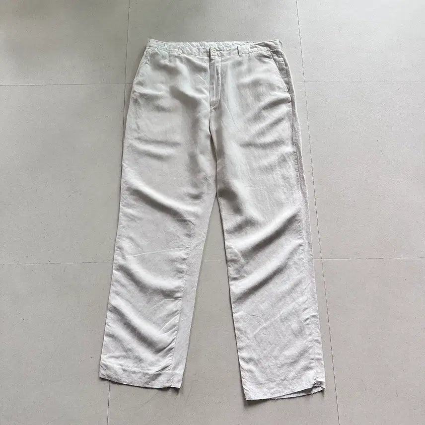 [BUNJANG] Polo Ralph Lauren 90s Linen Silk Wide-Leg Trousers / [폴로] 90s 리넨 실크 와이드 슬랙스 36