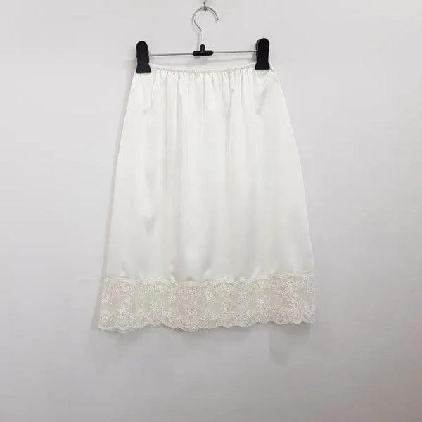 [BUNJANG] Vintage Banding Lingerie Lace Layered Midi Skirt Women's S / JPN 빈티지 밴딩 란제리 레이스 속치마 레이어드 미디 스커트 여S R593