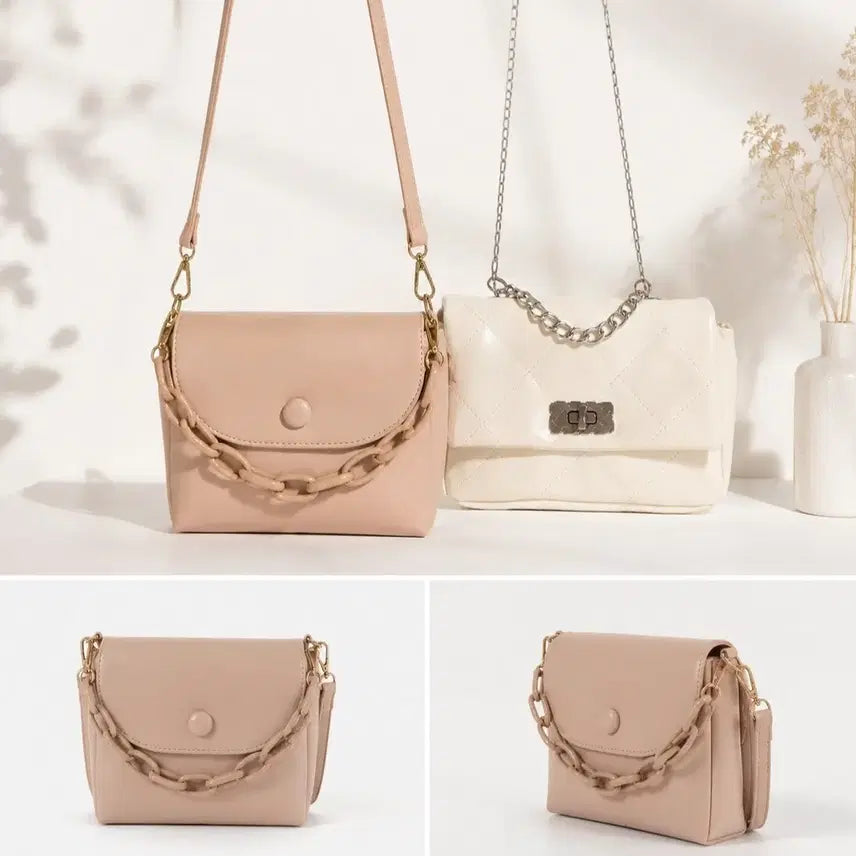 [BUNJANG] Women's Shoulder Bag Beige/Ivory / 여성 숄더백 베이지/아이보리