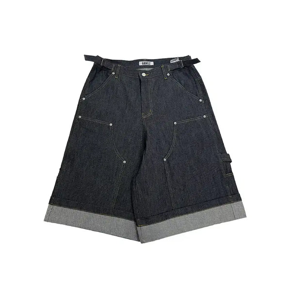 [BUNJANG] Grailz x Koin Seoul Carpenter Bermuda Denim Pants Indigo / [1] 그레일즈 x 코인서울 카펜터 버뮤다 데님팬츠