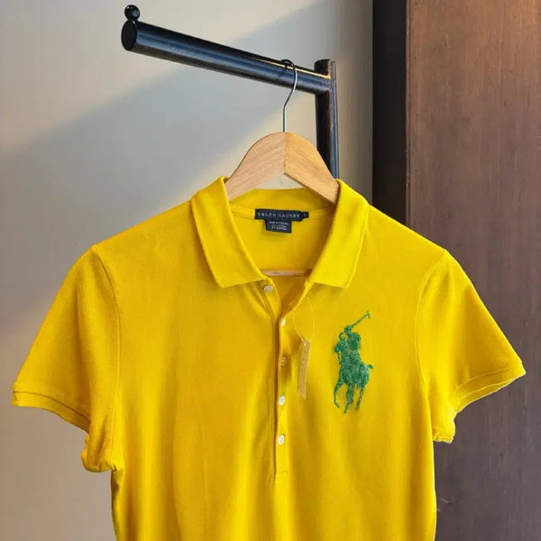 [BUNJANG] Polo Ralph Lauren Yellow Big Pony Short Sleeve Polo Shirt L / 17572 - 폴로 랄프로렌 옐로우 빅포니 반팔 카라티