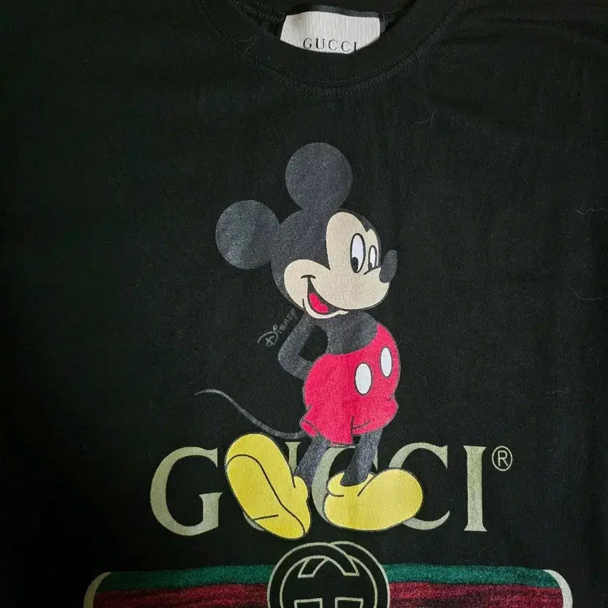 [BUNJANG] Gucci Disney Collaboration Mickey Mouse Short Sleeve T-Shirt Black / 구찌 디즈니 콜라보 미키마우스 반팔 티셔츠 블랙