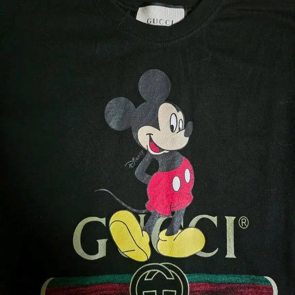 [BUNJANG] Gucci Disney Collaboration Mickey Mouse Short Sleeve T-Shirt Black / 구찌 디즈니 콜라보 미키마우스 반팔 티셔츠 블랙