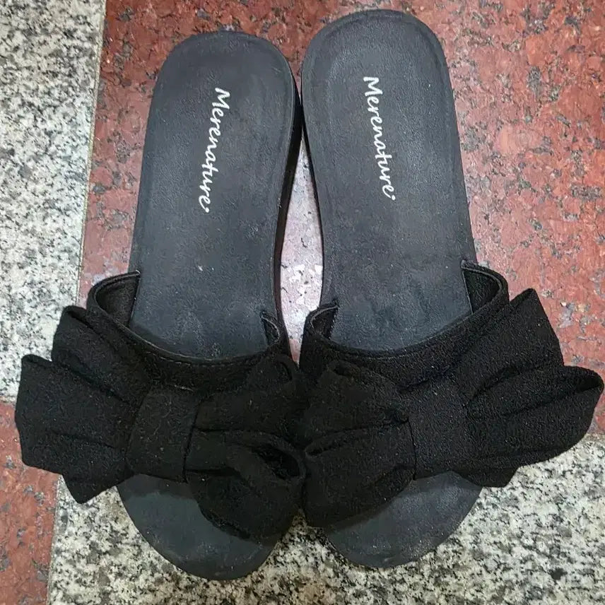 [BUNJANG] Marynature Ribbon Sandals Black / 메리네이쳐 리본 샌들 블랙 235