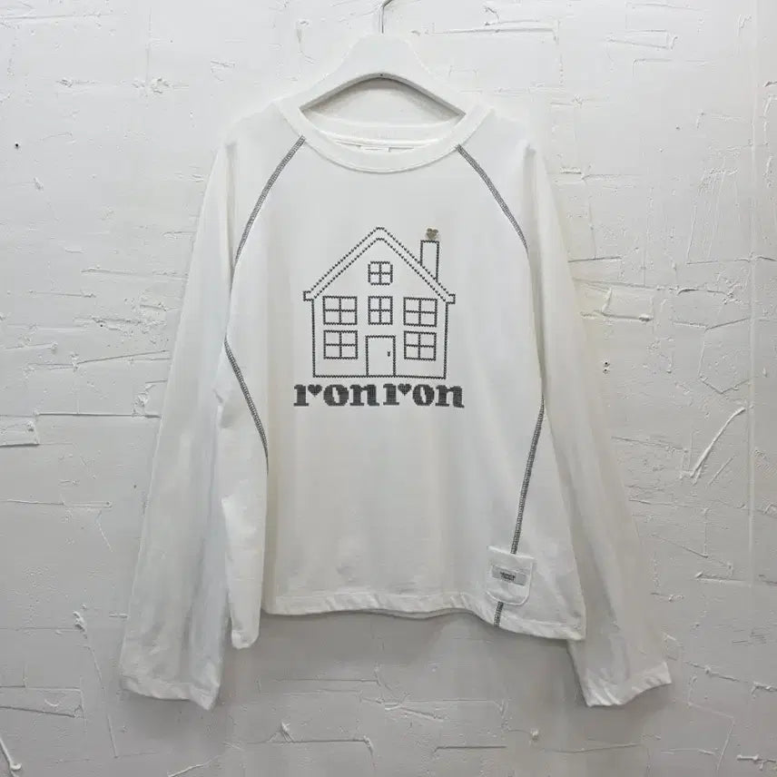 [BUNJANG] RonRon House Stitch Raglan Long Sleeve T-Shirt / (25년) 론론 하우스 스티치 라글란 긴팔 티셔츠