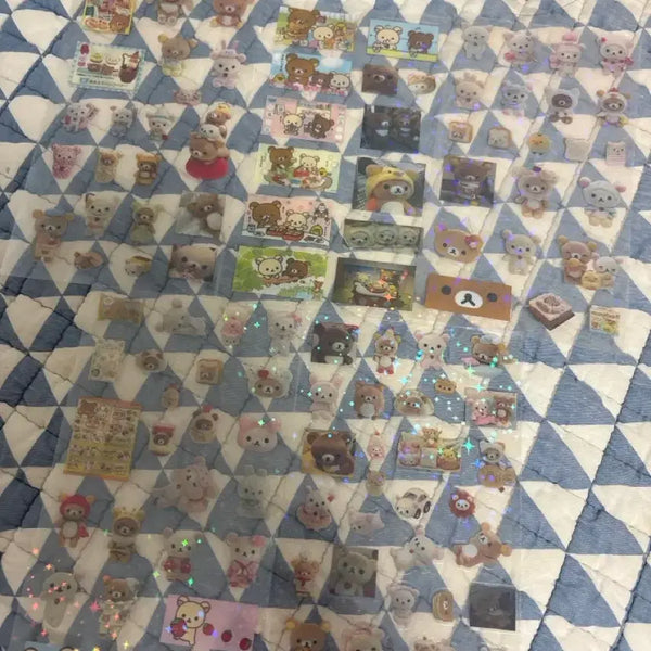 [BUNJANG] Rilakkuma Glitter Seal Sticker Bundle Set (5 Sheets) / 리락쿠마 씰스티커 5장 일괄