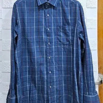 [BUNJANG] DAKS Check Shirt Navy L / DAKS 닥스 체크 남방 네이비 L