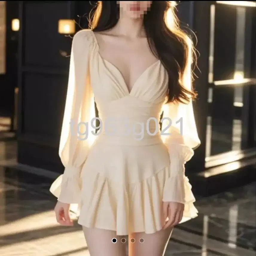 [BUNJANG] Women's Shirring Dress Beige XL / 77 새상품 여성 셔링 원피스 베이지
