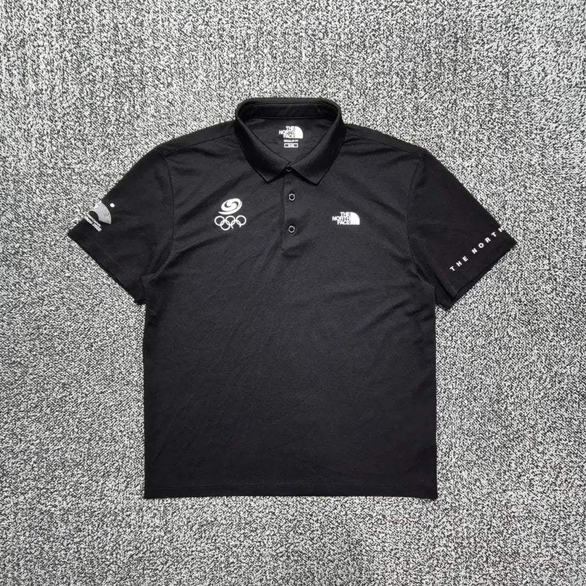 [BUNJANG] The North Face Team Korea Five Rings T-Shirt Black / 빈티지9. 노스페이스 팀코리아 오륜기 카라티 블랙 국가대표
