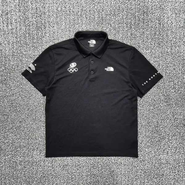 [BUNJANG] The North Face Team Korea Five Rings T-Shirt Black / 빈티지9. 노스페이스 팀코리아 오륜기 카라티 블랙 국가대표