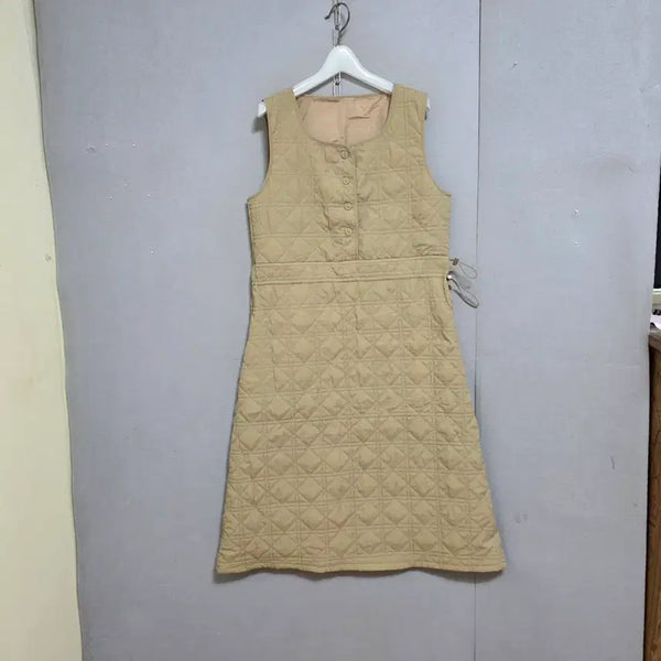 [BUNJANG] Quilted Dress Beige / 가볍고 따뜻 누빔 원피스 55  n7320