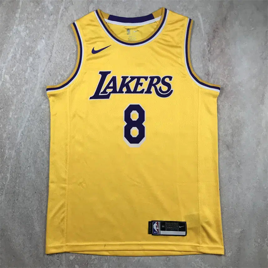 [BUNJANG] Los Angeles Lakers Kobe Bryant #8 Basketball Jersey Yellow / NBA 농구복 LA 레이커스 코비 8호 옐로우 핫프레스 S-XXL