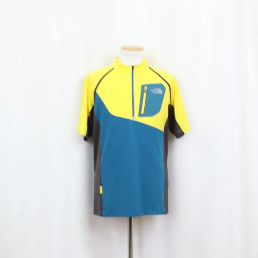 [BUNJANG] The North Face Men's Functional Yellow Half-Zip Short Sleeve T-Shirt (Size 95) / [정품] 노스페이스 남성 기능성 반집업 반팔 티셔츠 (95) 상상샵