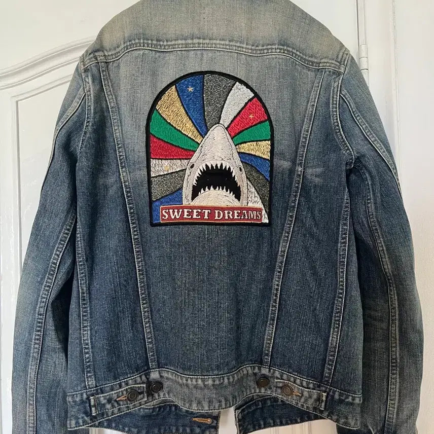 [BUNJANG] Saint Laurent Crocodile Patch Denim Jacket / 생로랑 악어 데님