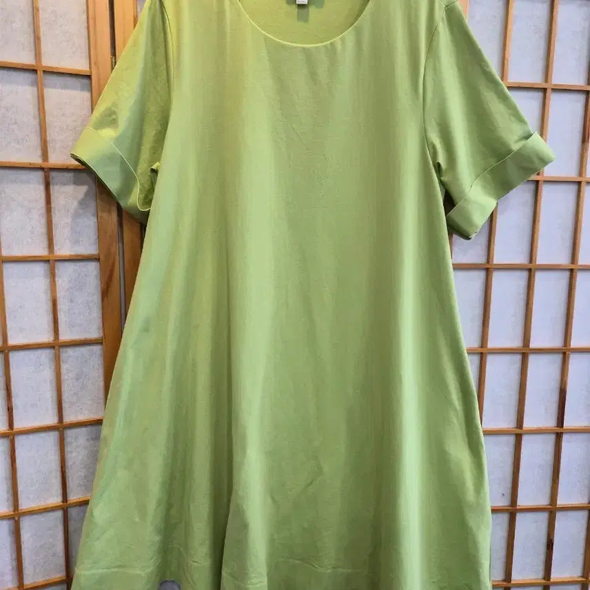 [BUNJANG] COS Lime Green Short Sleeve Spandex Dress One Size / COS 라임 그린 반팔 스판 원피스  프리