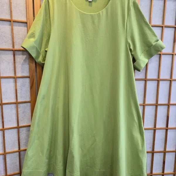 [BUNJANG] COS Lime Green Short Sleeve Spandex Dress One Size / COS 라임 그린 반팔 스판 원피스  프리
