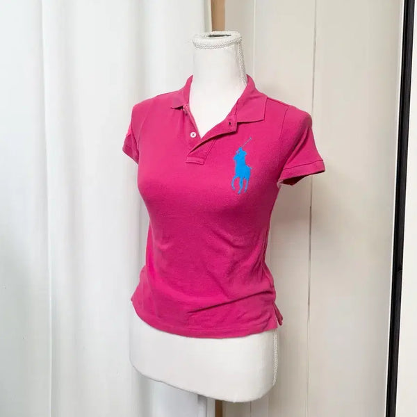 [BUNJANG] Polo Ralph Lauren Big Pony Slim Fit Pique Polo Shirt / 빅포니 핑크블루 딱붙 슬림 피케PK 폴로