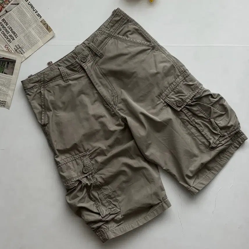 [BUNJANG] NII Vintage Twin Cotton Khaki Bermuda Shorts / Nll 빈티지 트윈 코튼 카키 버뮤다 팬츠