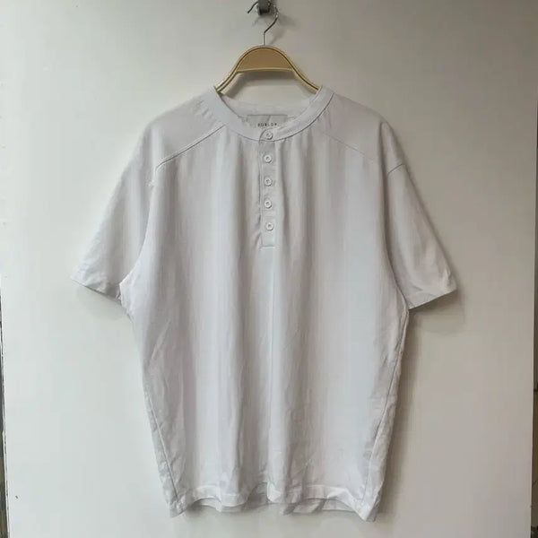 [BUNJANG] BOWLOW White Short Sleeve Henley T-Shirt XL / BOWLOW 화이트 반팔 헨리넥 티셔츠 XL
