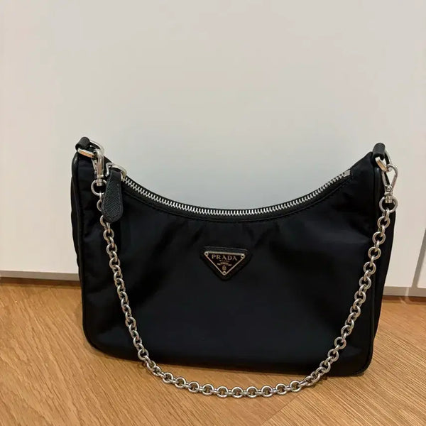 [BUNJANG] Prada Tessuto Chain Hobo Bag / 프라다 테수토 체인 호보백