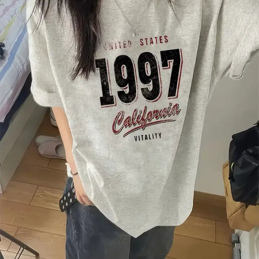 [BUNJANG] Vintage Over Printing T-Shirt / 새상품)빈티지 오버 프린팅 반팔 free