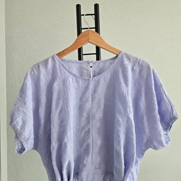 [BUNJANG] Lavender Textured Loose Fit Blouse / 라벤더 색상의 텍스처 루즈핏 블라우스