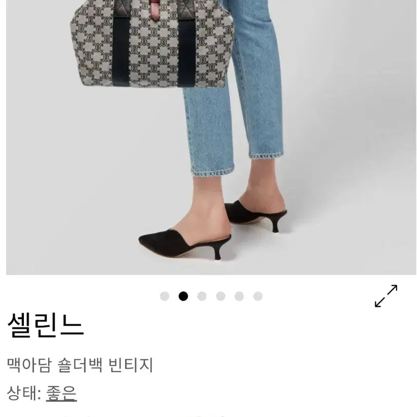 [BUNJANG] Celine Triomphe Canvas Macadam Tote Bag / 셀린느 트리오페 캔버스마카담 토트백