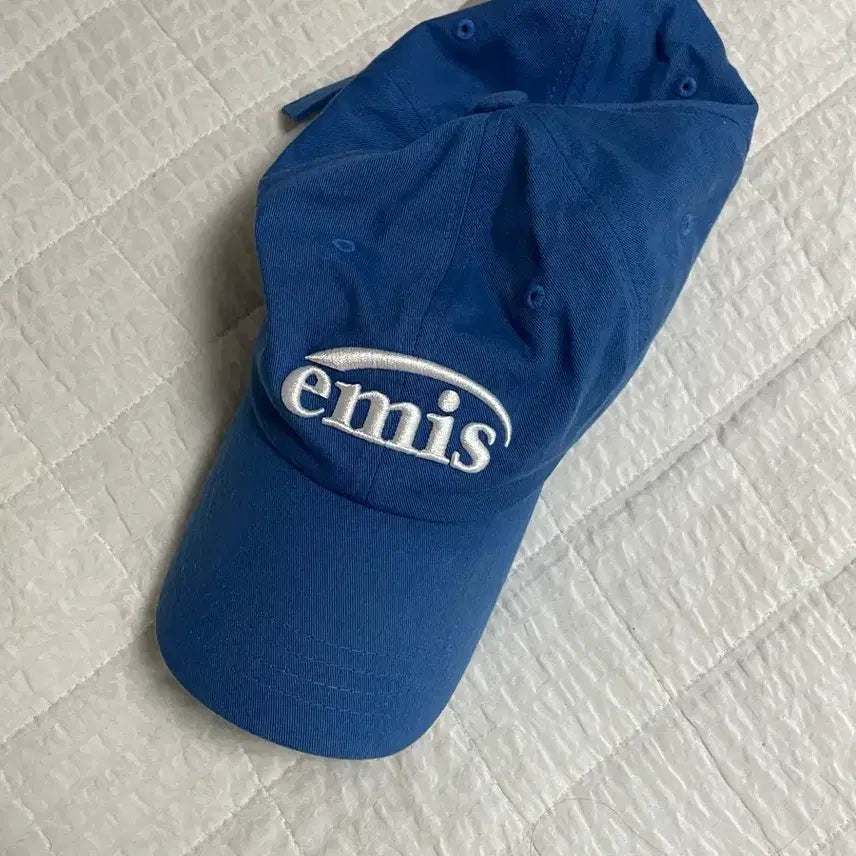 [BUNJANG] emis Logo Embroidered Ball Cap - Blue / 이미스 emis 모자 볼캡 블루