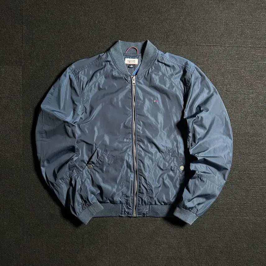 [BUNJANG] Tommy Hilfiger Denim Navy Blouson Bomber Jacket / 타미힐피거 데님 네이비 블루종 항공점퍼