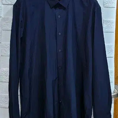 [BUNJANG] Unbranded Long Sleeve Shirt Navy L / 무탠다드 긴팔 셔츠 네이비 L