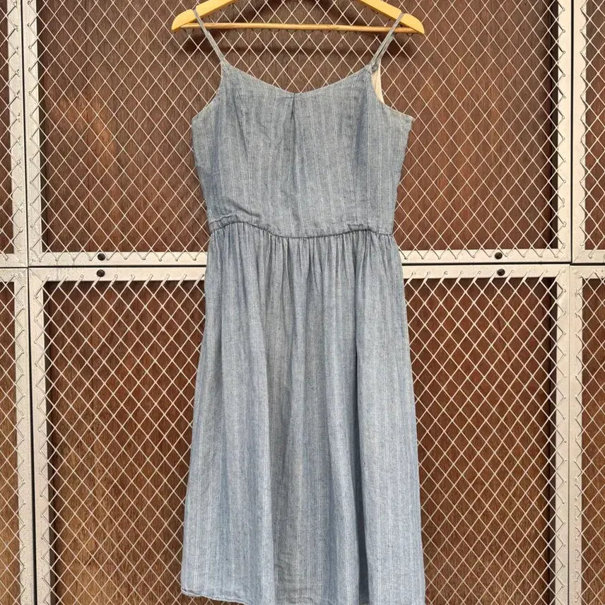 [BUNJANG] Polo Ralph Lauren Linen Stripe Layered Strap Dress M / 폴로 랄프로렌 린넨 스트라이프 레이어드 끈 원피스 M