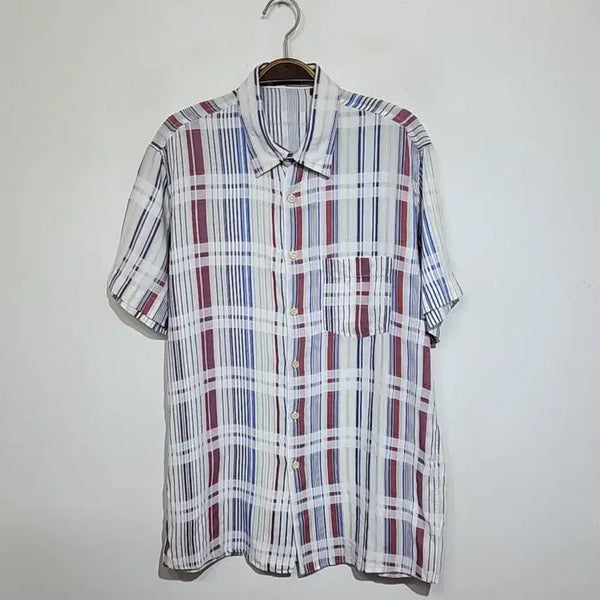 [BUNJANG] Missoni Check Short Sleeve Shirt / (L) 미쏘니 반팔셔츠 체크 반팔남방 포켓 이태리판