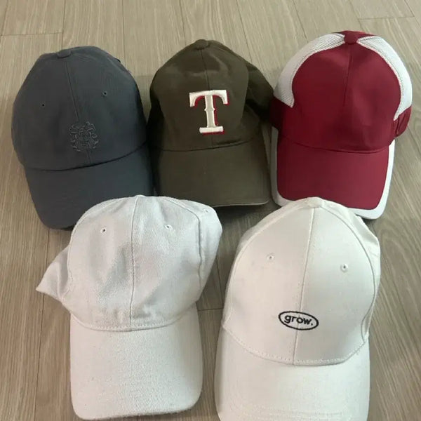 [BUNJANG] Bundle Set 5 Baseball Caps (3 Used, 2 New) / 캡모자 5개 일괄 (중고3, 새상품2)