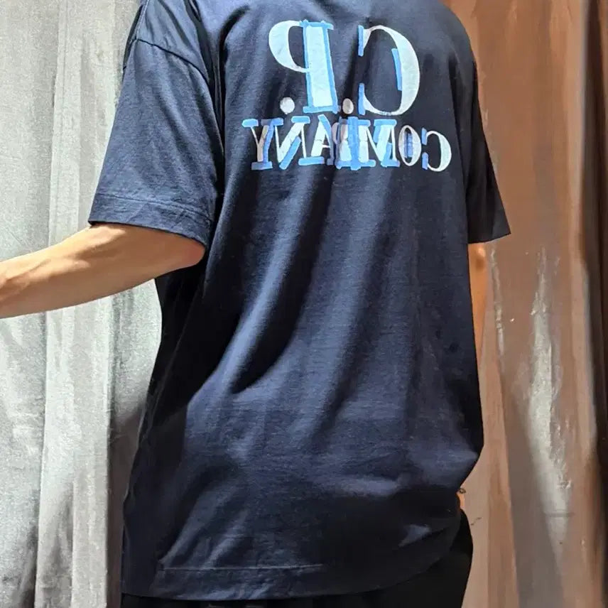 [BUNJANG] CP Company Drawing Print Navy Jersey Short Sleeve T-Shirt / L CP 씨피컴퍼니 드로잉 프린팅 네이비 져지 반팔