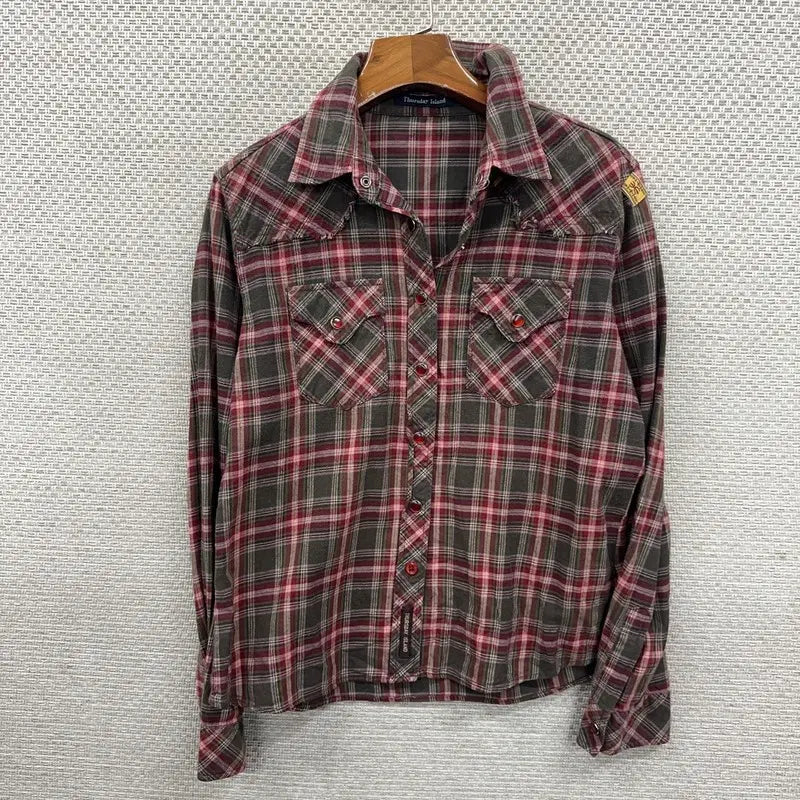 [BUNJANG] Thursday Island Check Shirt 95 / 써스데이아일랜드 체크 셔츠 95 D09593