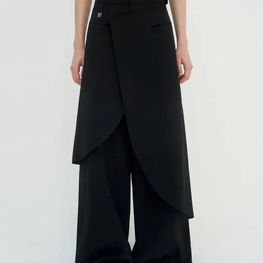 [BUNJANG] trimingbird Wrap Double-layered Pants Black / 트리밍버드 Wrap Double-layered Pants [ Black ]