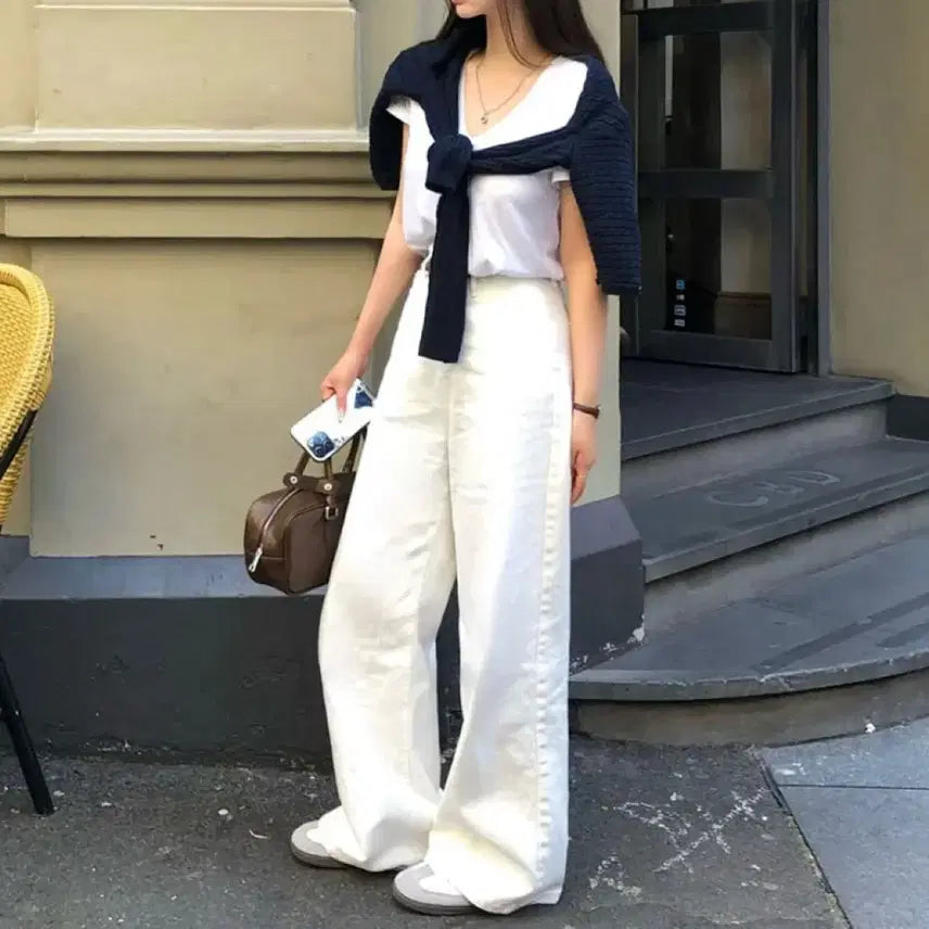 [BUNJANG] Baydely All Day Basic Cotton Wide Pants L / 지그재그 베이델리 올데이 베이직 코튼 와이드 팬츠 새상품 L