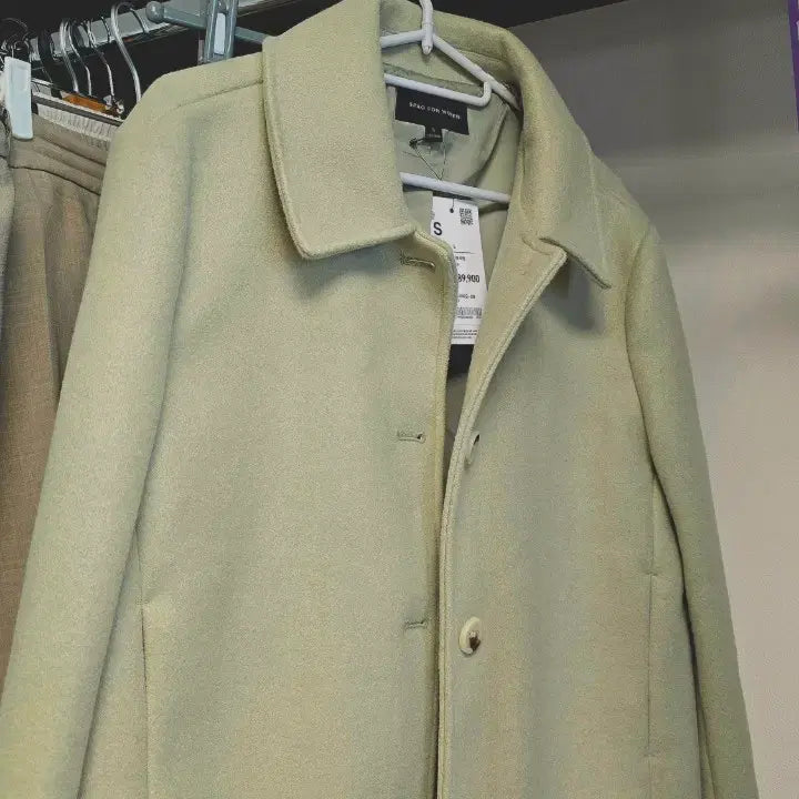 [BUNJANG] SPAO Wool-Like Cropped Collar Jacket Mint / 스파오 울라이크 크롭 카라 자켓.민트색(새상품.택있음)