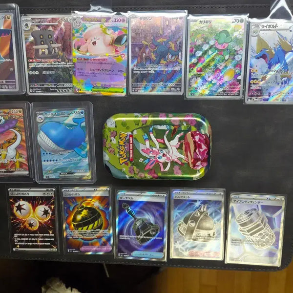 [BUNJANG] Pokemon Card Korean & Japanese Tin Case with Rare Card Bundle (7 SR, 5 AR) / 포켓몬 카드 일판 틴케이스 및 레어 카드 sr7장 ar5장일괄