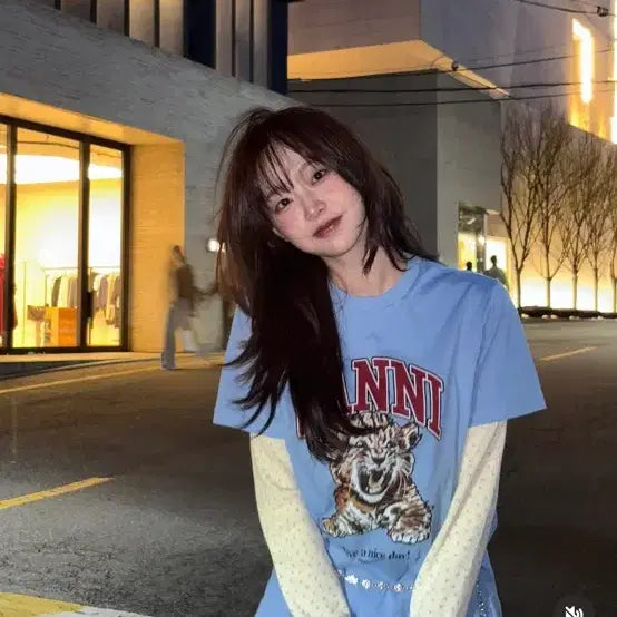 [BUNJANG] GANNI Basic Tiger Relaxed T-Shirt (XS) / [츄 착용] 가니 베이직 타이거 릴렉스드 티셔츠 000(XS)